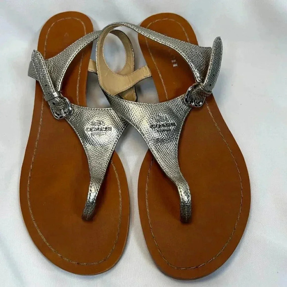 Coach Vitalia Wedge Sandal Size 6.5B Silver - Picture 1 of 7